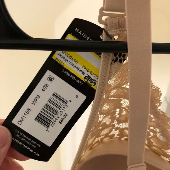 Maidenform NWT Women's Wireless Convertible Foam Cups Beige Bra Size 40B - Picture 3 of 6